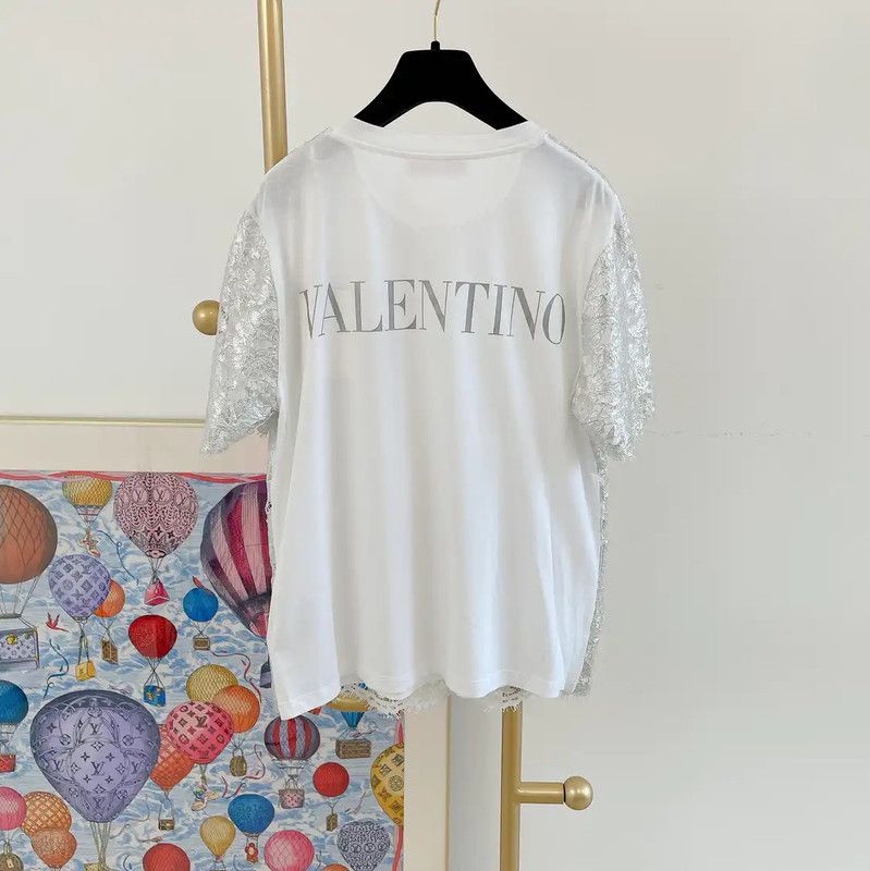 Valentino Valentino Summer White Logo T-shirt for Women 0089 Size M / US 6-8 / IT 42-44 - 2 Thumbnail