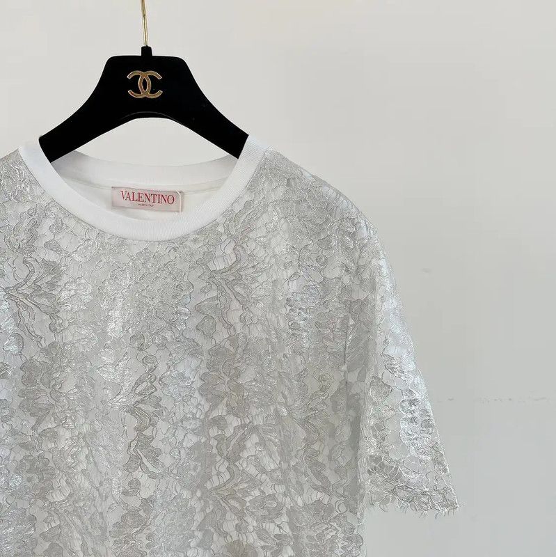 Valentino Valentino Summer White Logo T-shirt for Women 0089 Size M / US 6-8 / IT 42-44 - 3 Thumbnail