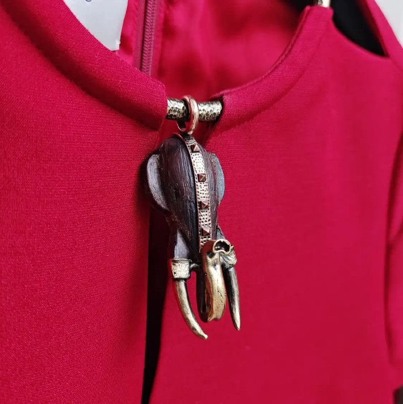 Valentino Valentino Red Wool Dress for Women 0089 Size S / US 4 / IT 40 - 4 Thumbnail