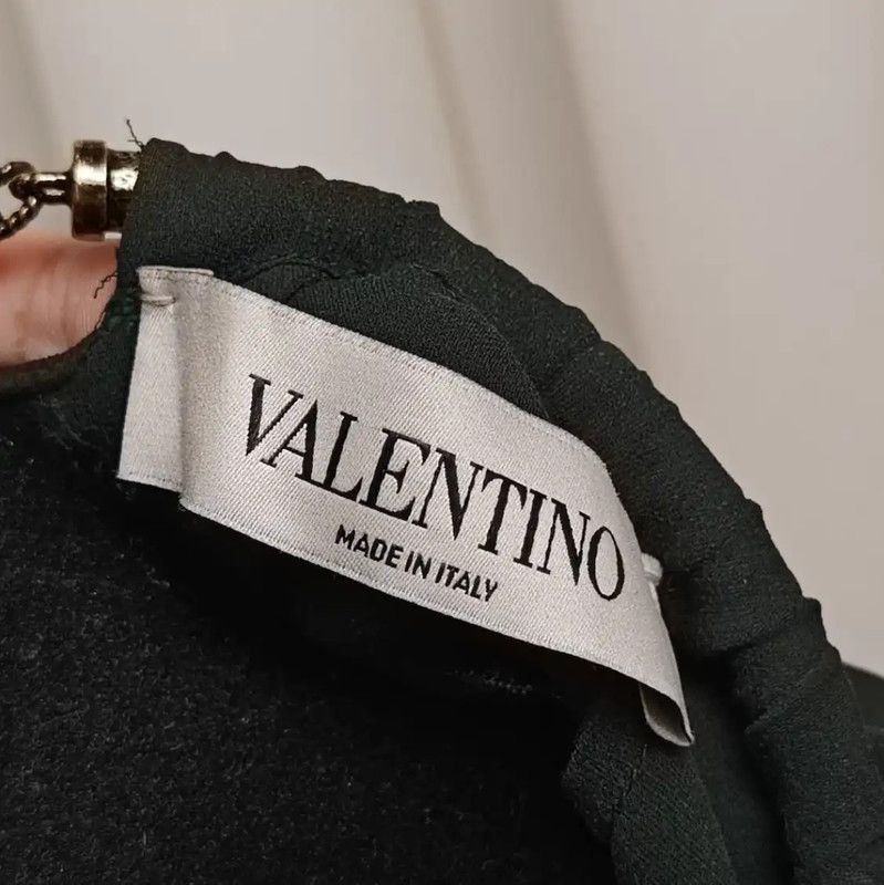 Valentino Valentino Silk Long Sleeve Dress in Dark Green 0089 Size S / US 4 / IT 40 - 4 Thumbnail
