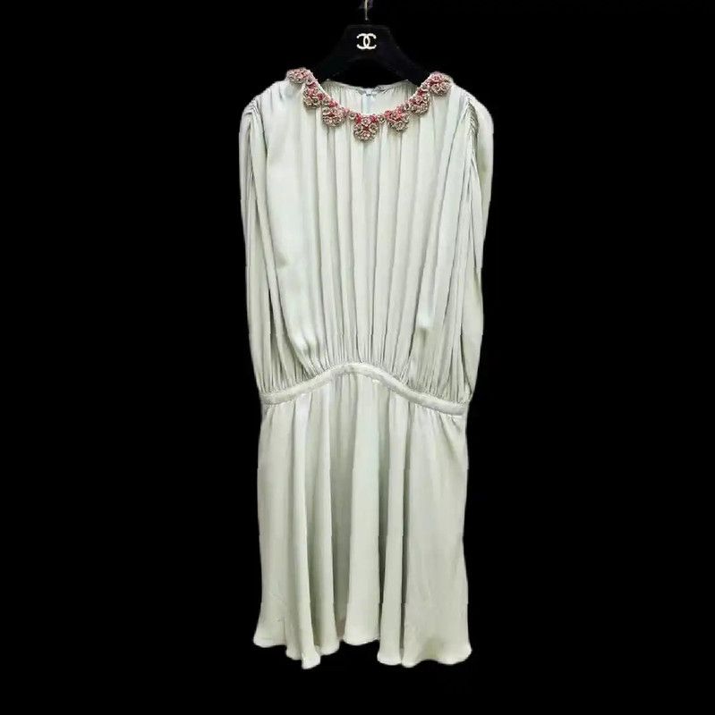 Valentino Valentino Sleeveless Silk Mini Dress in Light Green 0089 Size M / US 6-8 / IT 42-44 - 2 Thumbnail
