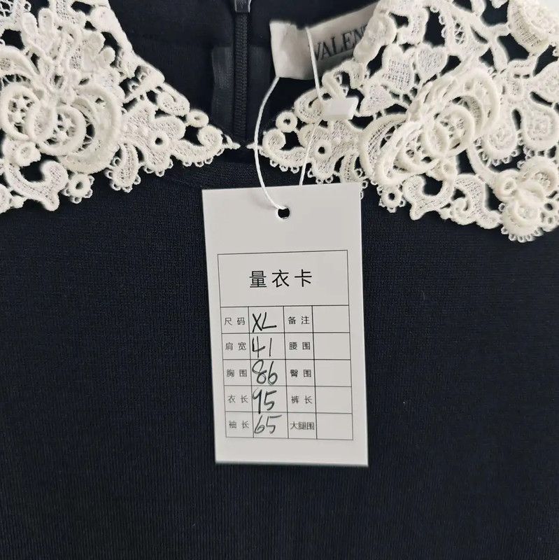 Valentino Valentino Black Wool Dress with Lace Collar 0089 Size XL / US 12-14 / IT 48-50 - 6 Thumbnail