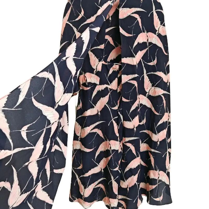 Valentino Valentino Silk Summer Dress with Bird Print 0089 Size S / US 4 / IT 40 - 4 Thumbnail
