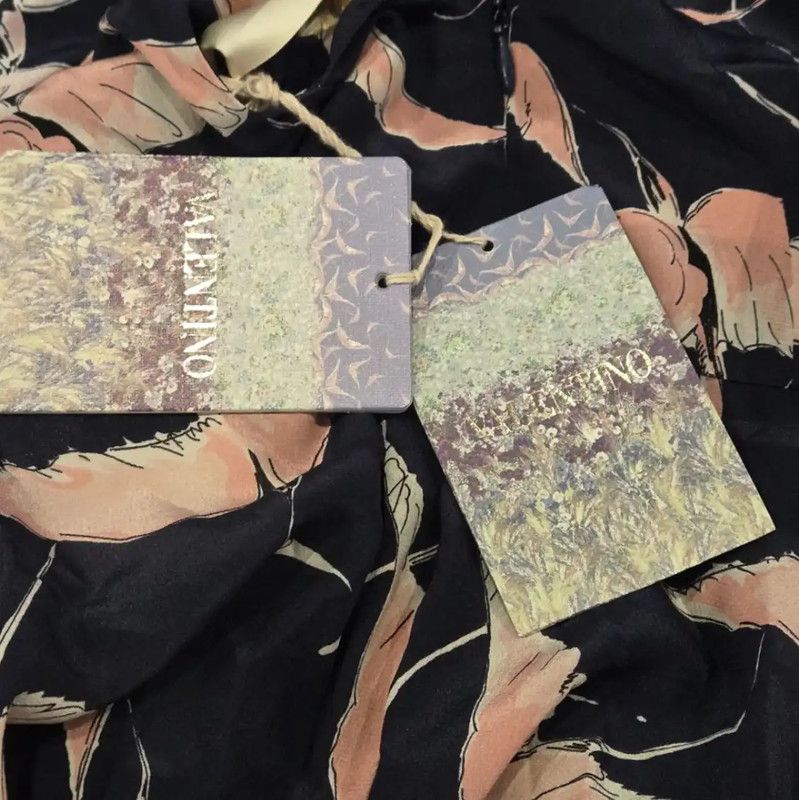 Valentino Valentino Silk Summer Dress with Bird Print 0089 Size S / US 4 / IT 40 - 5 Thumbnail