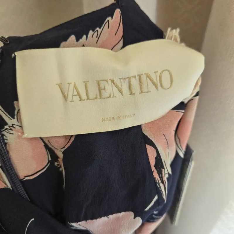 Valentino Valentino Silk Summer Dress with Bird Print 0089 Size S / US 4 / IT 40 - 6 Thumbnail