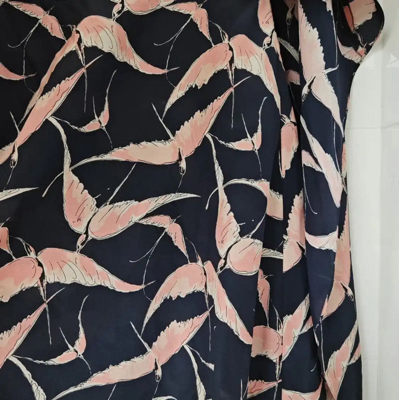 Valentino Valentino Silk Summer Dress with Bird Print 0089 Size S / US 4 / IT 40 - 9 Thumbnail