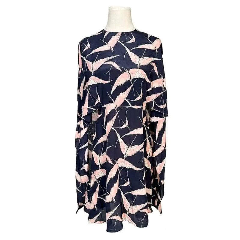 Valentino Valentino Silk Summer Dress with Bird Print 0089 Size S / US 4 / IT 40 - 2 Thumbnail