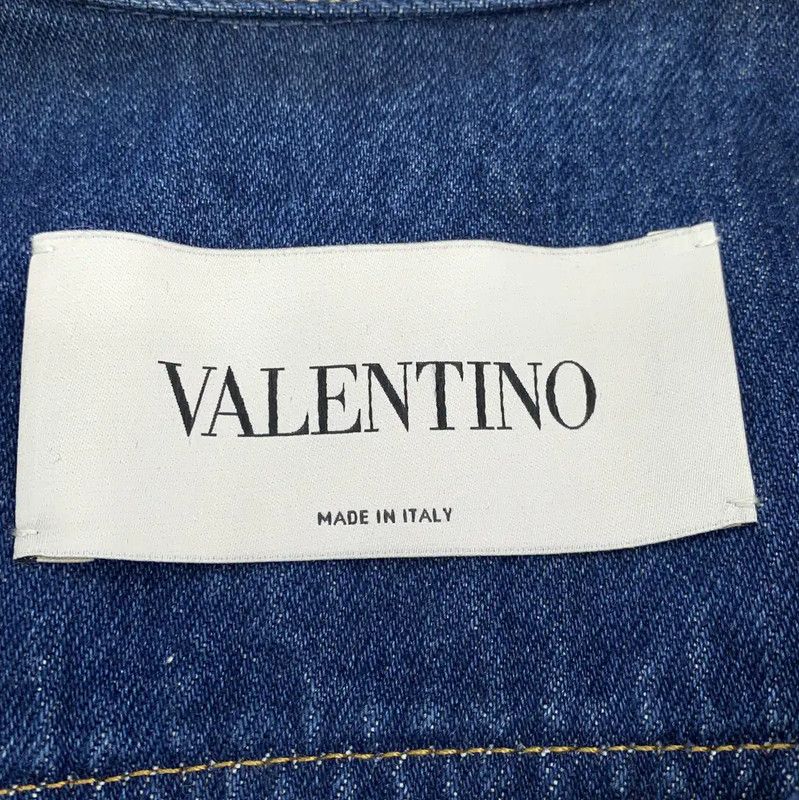 Valentino Valentino Blue Denim Jacket with Red Logo 0089 Size S / US 4 / IT 40 - 5 Thumbnail