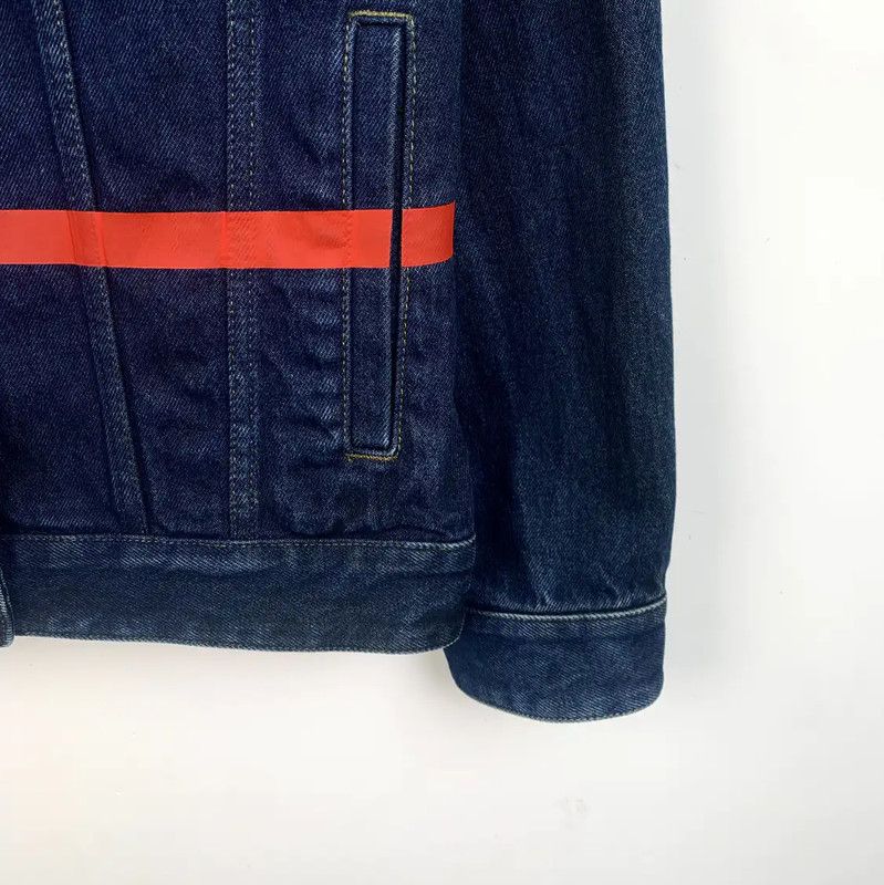 Valentino Valentino Blue Denim Jacket with Red Logo 0089 Size S / US 4 / IT 40 - 4 Thumbnail
