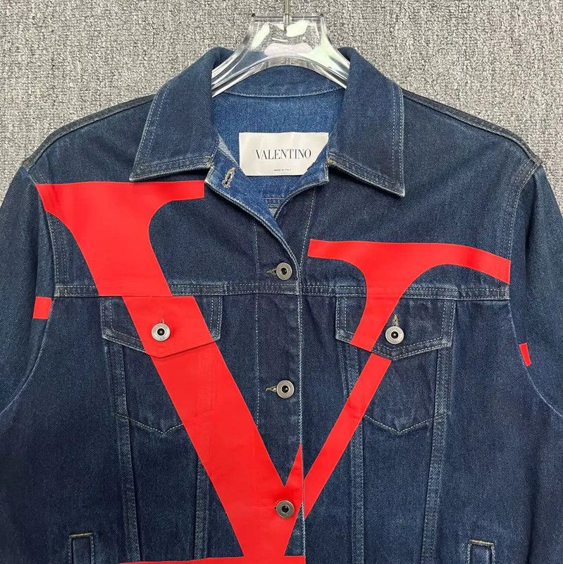 Valentino Valentino Blue Denim Women's Jacket with Logo 0089 Size M / US 6-8 / IT 42-44 - 4 Thumbnail