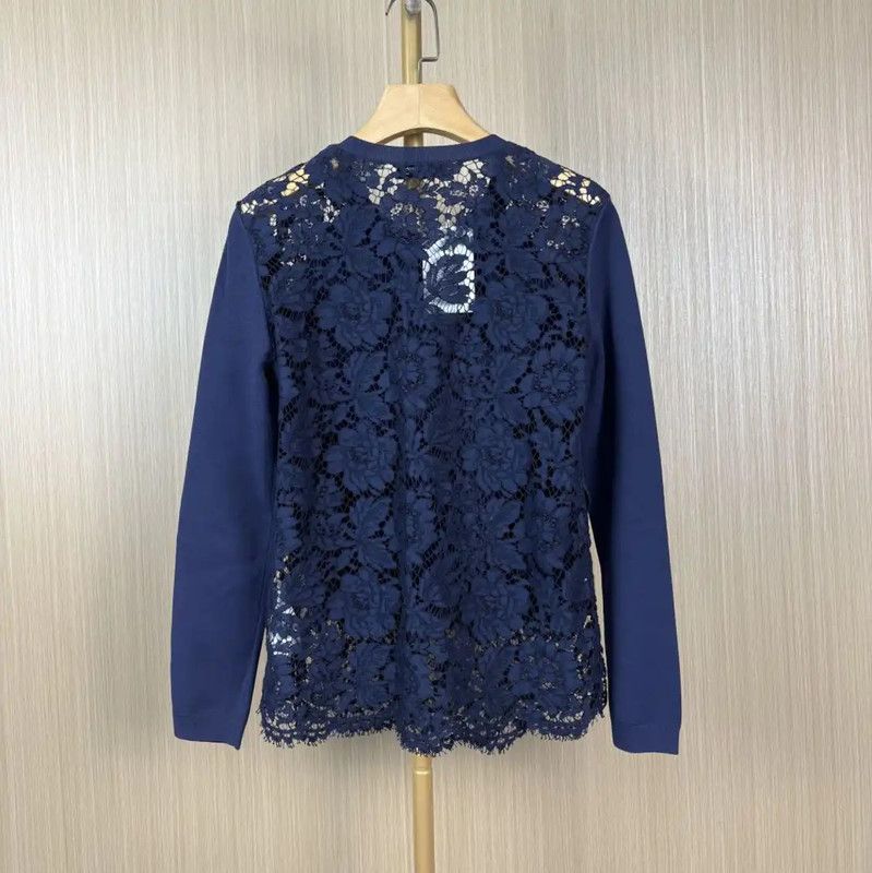 Valentino Valentino Navy Blue Cotton Pullover Sweater 0089 Size S / US 4 / IT 40 - 2 Thumbnail