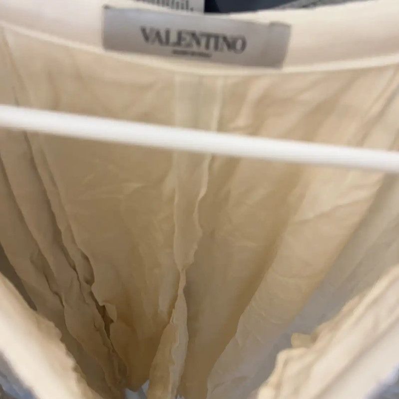 Valentino Valentino Cream Silk Casual Pants 0089 Size 22" - 4 Thumbnail