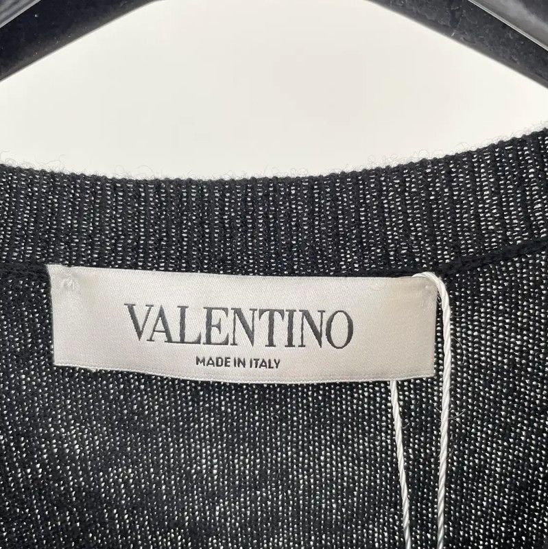 Valentino Valentino Black Wool Logo Sweater for Women 0089 Size M / US 6-8 / IT 42-44 - 5 Thumbnail