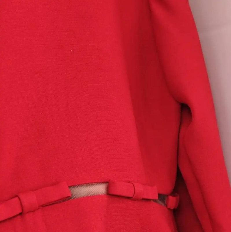 Valentino Valentino Red Long Sleeve Dress for Women 0089 Size L / US 10 / IT 46 - 6 Thumbnail