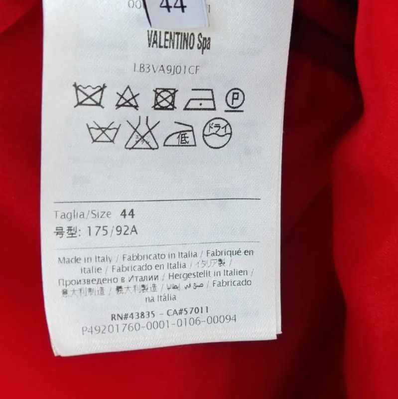 Valentino Valentino Red Long Sleeve Dress for Women 0089 Size L / US 10 / IT 46 - 4 Thumbnail