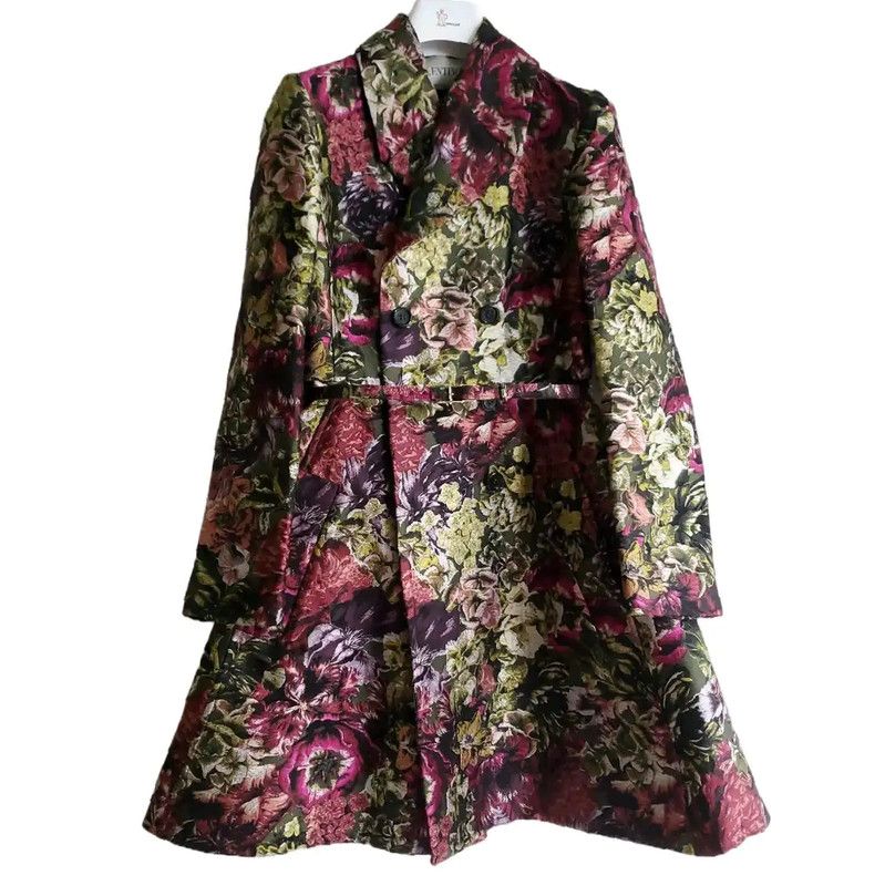 Valentino Valentino Floral Print Long Coat for Women 0089 Size S / US 4 / IT 40 - 2 Thumbnail