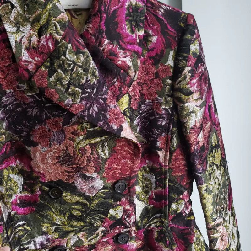 Valentino Valentino Floral Print Long Coat for Women 0089 Size S / US 4 / IT 40 - 3 Thumbnail