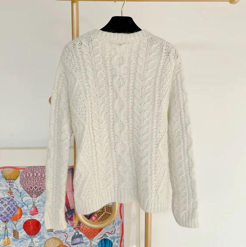 Valentino Valentino White Long Sleeve Cotton Sweater 0089 Size S / US 4 / IT 40 - 2 Thumbnail