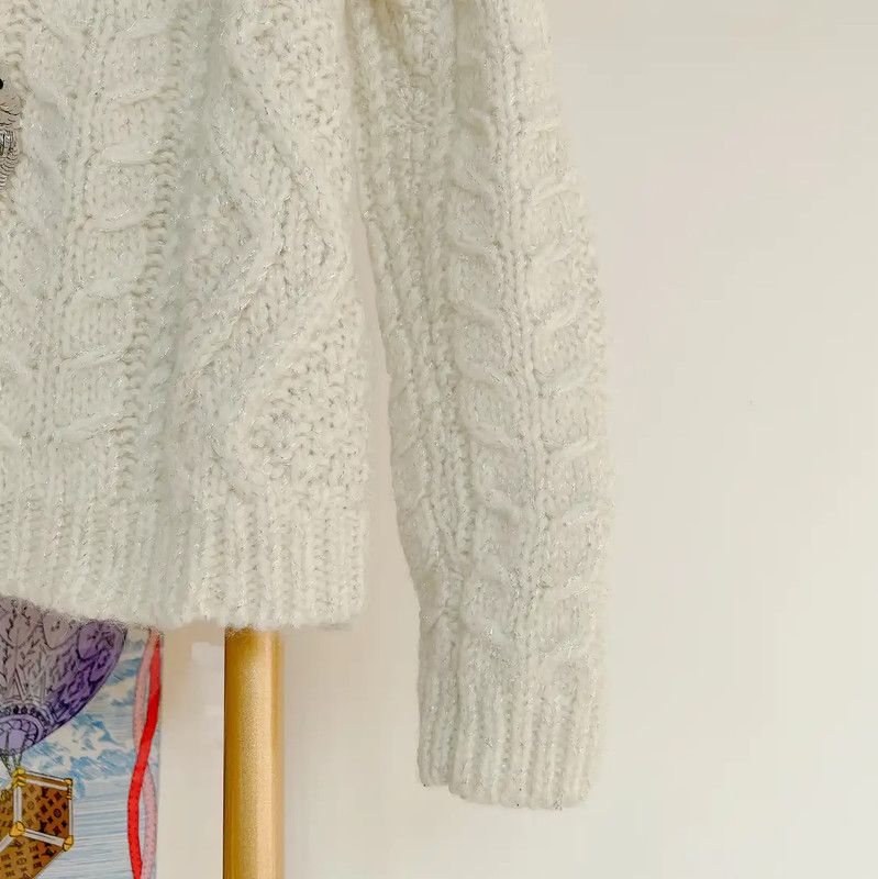 Valentino Valentino White Long Sleeve Cotton Sweater 0089 Size S / US 4 / IT 40 - 4 Thumbnail