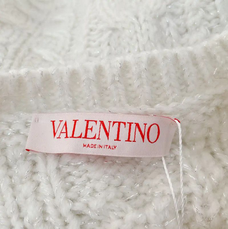 Valentino Valentino White Long Sleeve Cotton Sweater 0089 Size S / US 4 / IT 40 - 5 Thumbnail