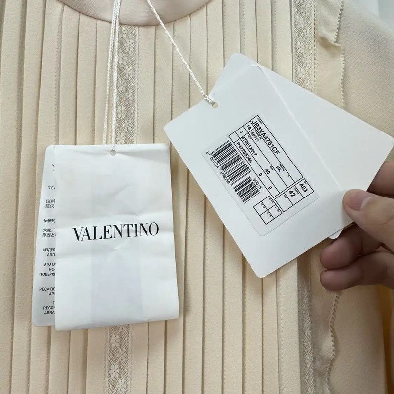 Valentino Valentino Embroidered Wool Long Dress in Cream 0089 Size XL / US 12-14 / IT 48-50 - 6 Thumbnail