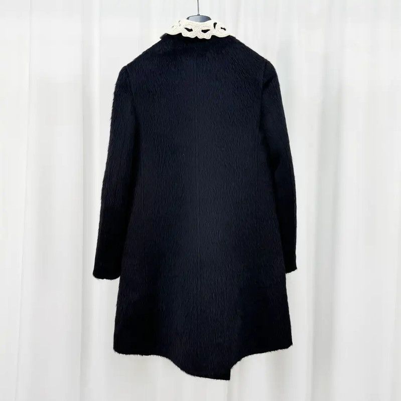 Valentino Valentino Black Alpaca Wool Long Coat 0089 Size XL / US 12-14 / IT 48-50 - 2 Thumbnail