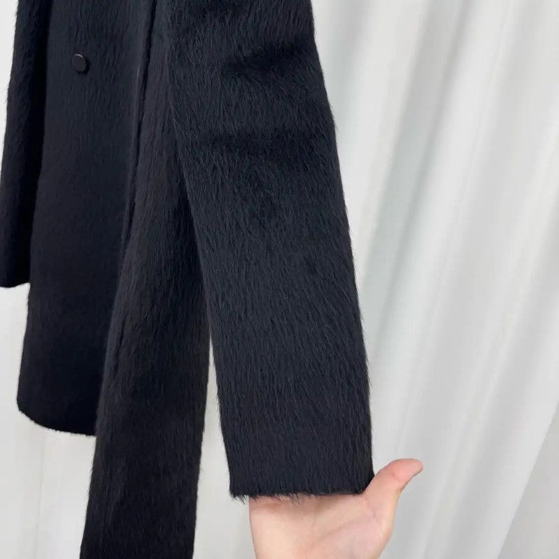 Valentino Valentino Black Alpaca Wool Long Coat 0089 Size XL / US 12-14 / IT 48-50 - 4 Thumbnail