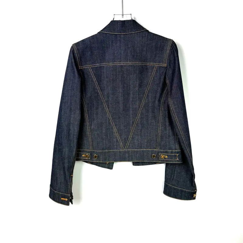 Valentino Valentino Blue Leather Women's Jacket 0089 Size S / US 4 / IT 40 - 2 Thumbnail
