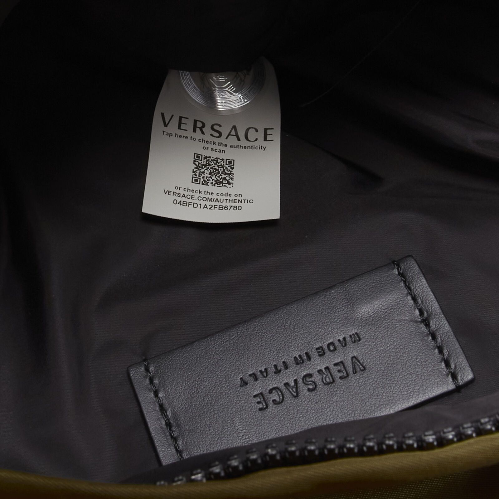 Versace VERSACE Reflective Logo green nylon orange Greca strap backpack Size ONE SIZE - 11 Thumbnail
