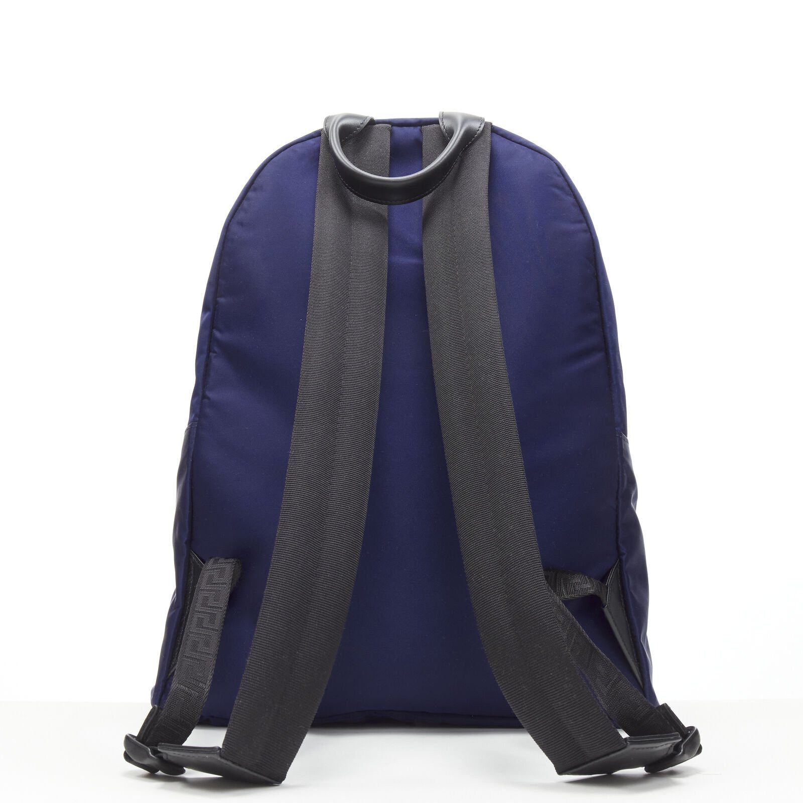 Versace VERSACE 1990s Vintage Box Logo blue nylon Greca strap backpack Size ONE SIZE - 5 Thumbnail