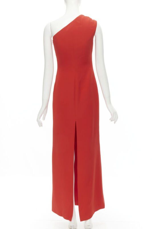 Versace new VERSACE 100% silk red gold Virtus V clasp one shoulder gown dress IT38 XS Size XS / US 0-2 / IT 36-38 - 5 Thumbnail