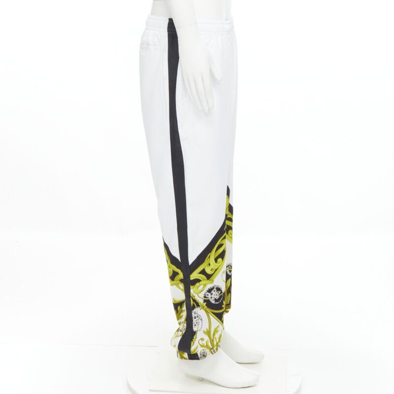 Versace new VERSACE Barocco Acanthus black gold baroque white nylon track pants IT54 XXL Size US 36 / EU 52 - 4 Thumbnail