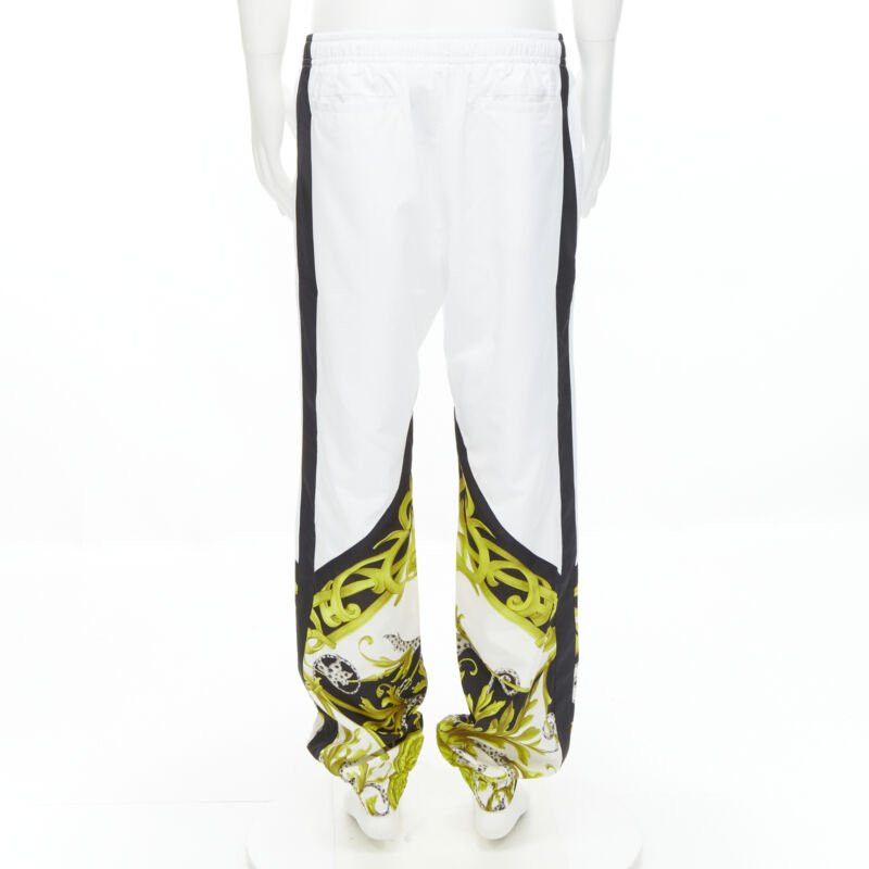 Versace new VERSACE Barocco Acanthus black gold baroque white nylon track pants IT54 XXL Size US 36 / EU 52 - 5 Thumbnail