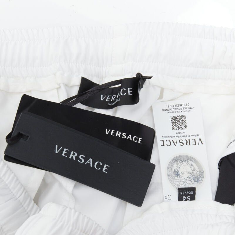 Versace new VERSACE Barocco Acanthus black gold baroque white nylon track pants IT54 XXL Size US 36 / EU 52 - 9 Thumbnail