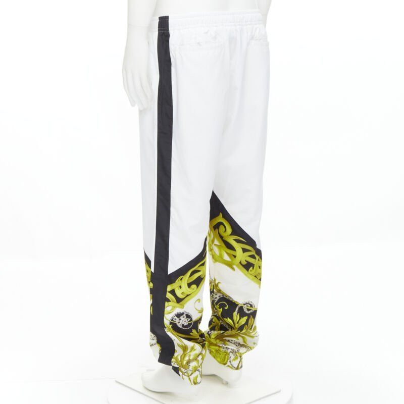 Versace new VERSACE Barocco Acanthus black gold baroque white nylon track pants IT54 XXL Size US 36 / EU 52 - 6 Thumbnail