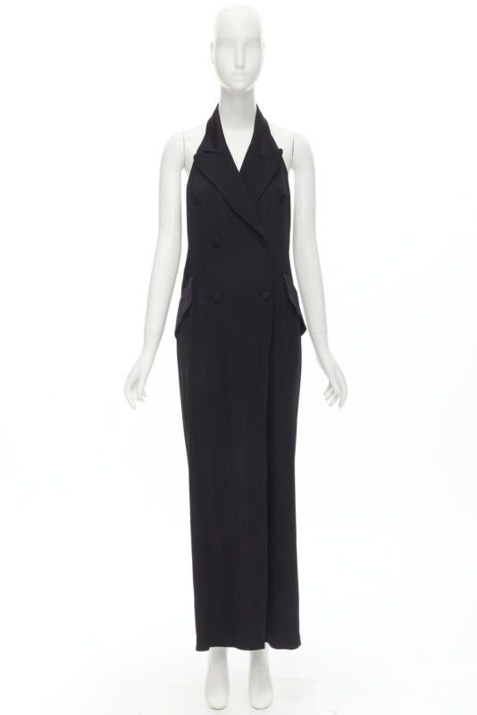 Moschino MOSCHINO Vintage Cheap Chic halter backless double breasted slit jumpsuit IT42 M Size 28" / US 6 / IT 42 - 10 Thumbnail