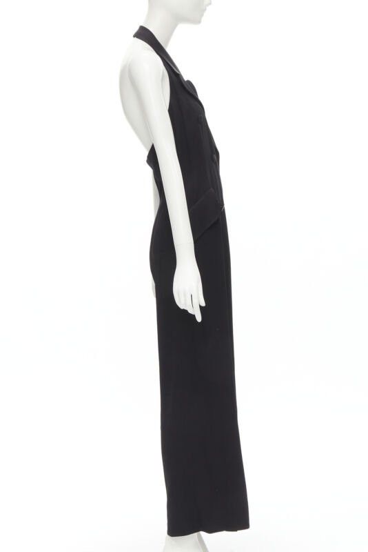 Moschino MOSCHINO Vintage Cheap Chic halter backless double breasted slit jumpsuit IT42 M Size 28" / US 6 / IT 42 - 4 Thumbnail