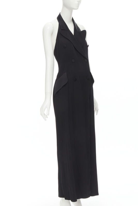 Moschino MOSCHINO Vintage Cheap Chic halter backless double breasted slit jumpsuit IT42 M Size 28" / US 6 / IT 42 - 3 Thumbnail