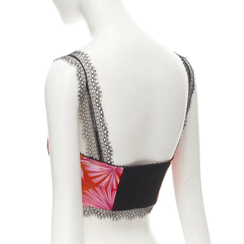 Versace new VERSACE 2020 Iconic JLo Jungle print pink tropical bralette IT36 XXS Size XS / US 0-2 / IT 36-38 - 6 Thumbnail