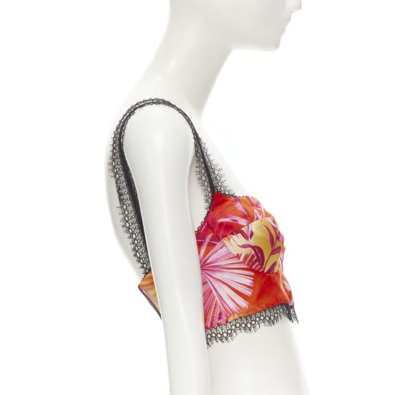 Versace new VERSACE 2020 Iconic JLo Jungle print pink tropical bralette IT36 XXS Size XS / US 0-2 / IT 36-38 - 4 Thumbnail
