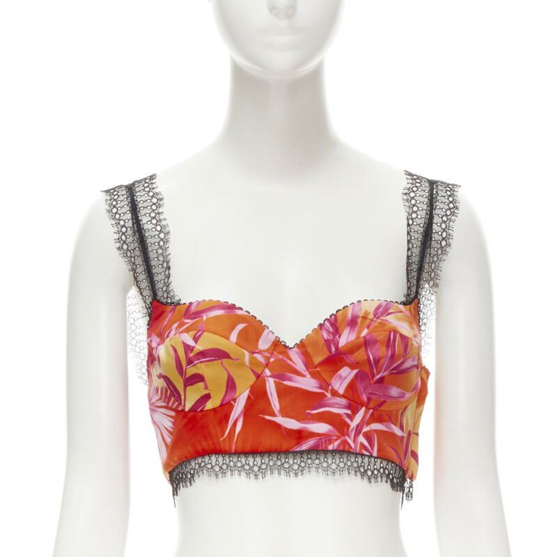 Versace new VERSACE 2020 Iconic JLo Jungle print pink tropical bralette IT36 XXS Size XS / US 0-2 / IT 36-38 - 3 Thumbnail