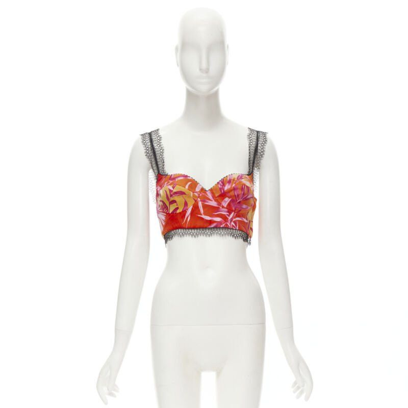 Versace new VERSACE 2020 Iconic JLo Jungle print pink tropical bralette IT36 XXS Size XS / US 0-2 / IT 36-38 - 7 Thumbnail