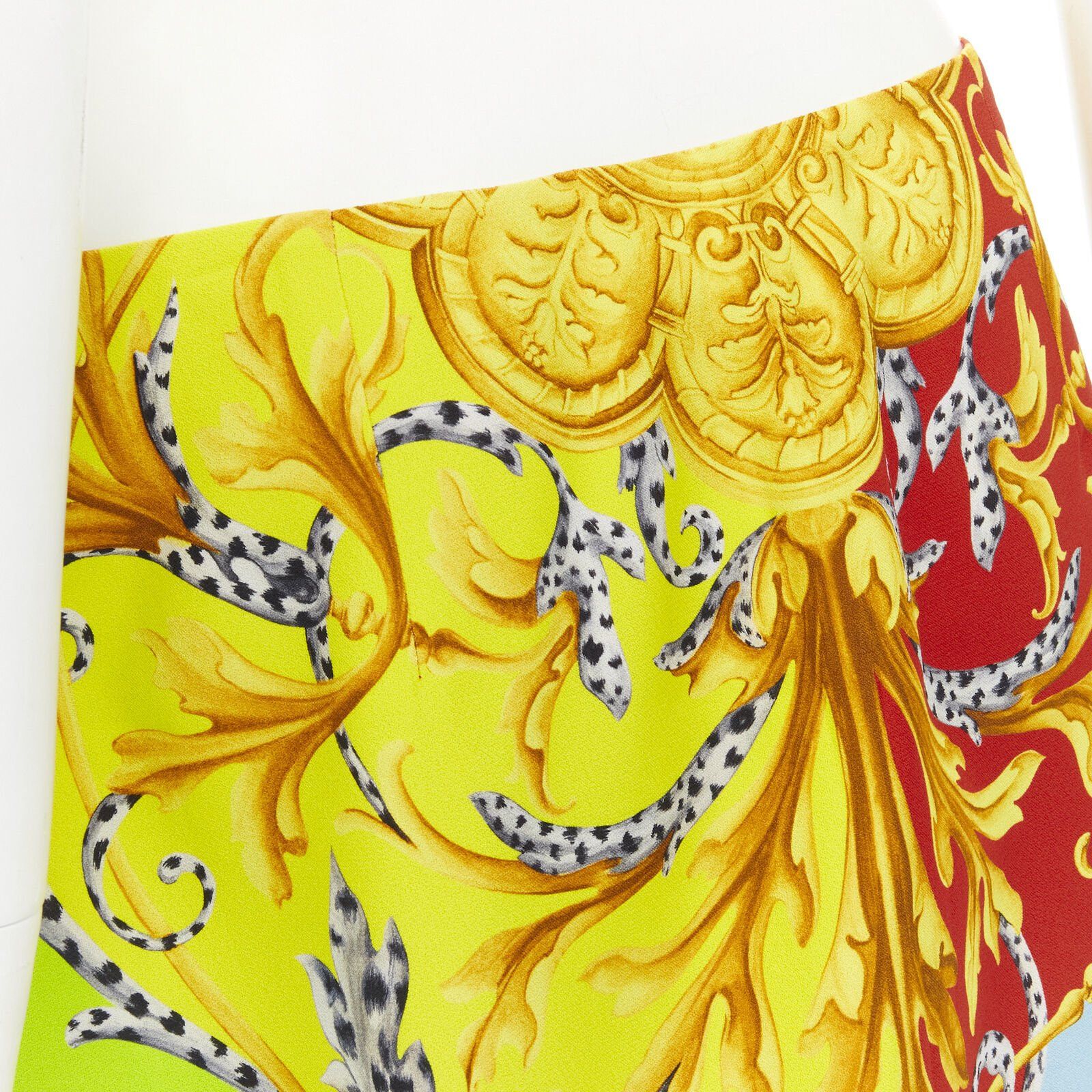 Versace VERSACE Pop Acantus Barocco gold Medusa safety pin slit mini skirt IT40 S Size 27" / US 4 / IT 40 - 7 Thumbnail