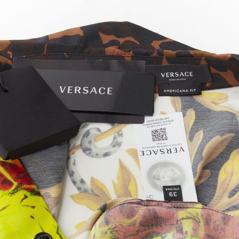 Versace new VERSACE Rose Floral Barocco Acanthus print short sleeve shirt EU39 M Size US M / EU 48-50 / 2 - 11 Thumbnail