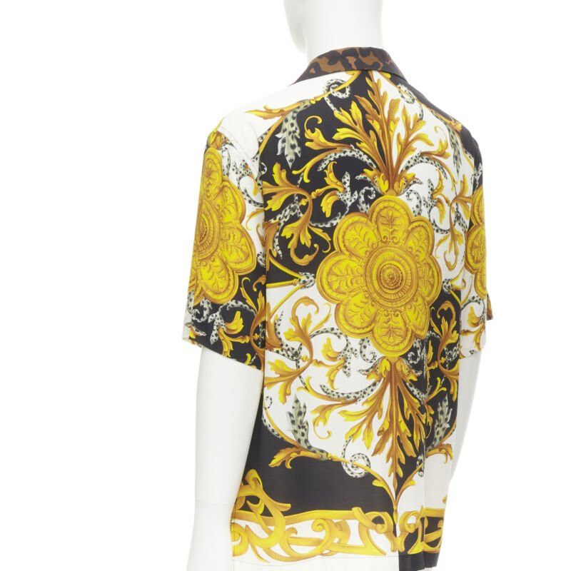 Versace new VERSACE Rose Floral Barocco Acanthus print short sleeve shirt EU39 M Size US M / EU 48-50 / 2 - 5 Thumbnail