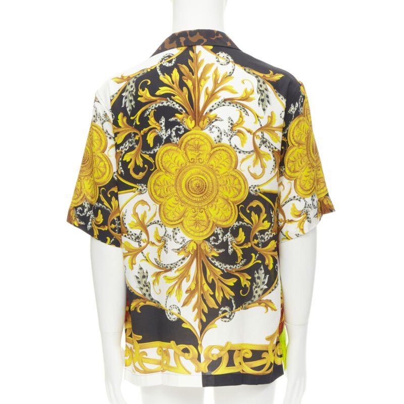 Versace new VERSACE Rose Floral Barocco Acanthus print short sleeve shirt EU39 M Size US M / EU 48-50 / 2 - 2 Thumbnail