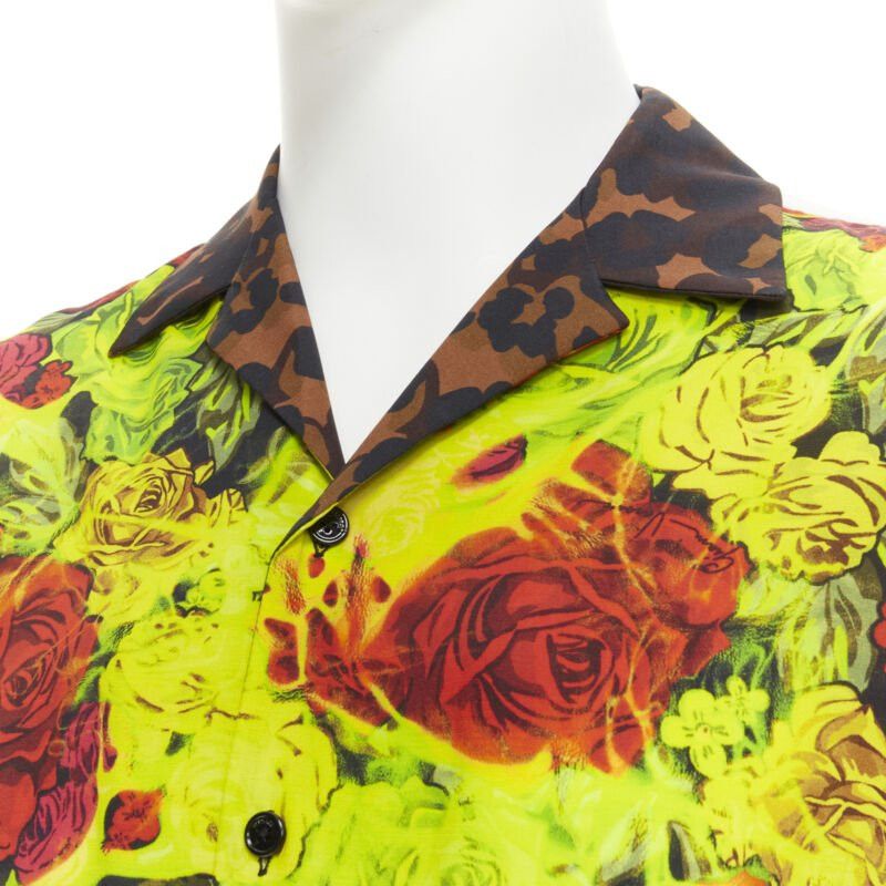 Versace new VERSACE Rose Floral Barocco Acanthus print short sleeve shirt EU39 M Size US M / EU 48-50 / 2 - 6 Thumbnail