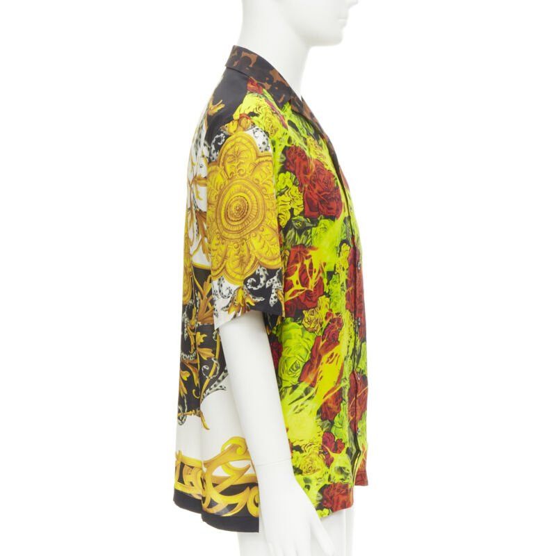 Versace new VERSACE Rose Floral Barocco Acanthus print short sleeve shirt EU39 M Size US M / EU 48-50 / 2 - 4 Thumbnail
