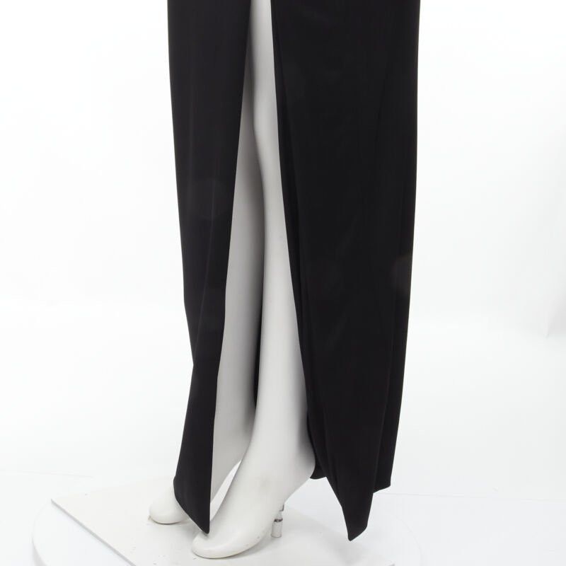 Versace new VERSACE gold Medusa safety pin black viscose high slit skirt IT44 L Size 30" / US 8 / IT 44 - 9 Thumbnail
