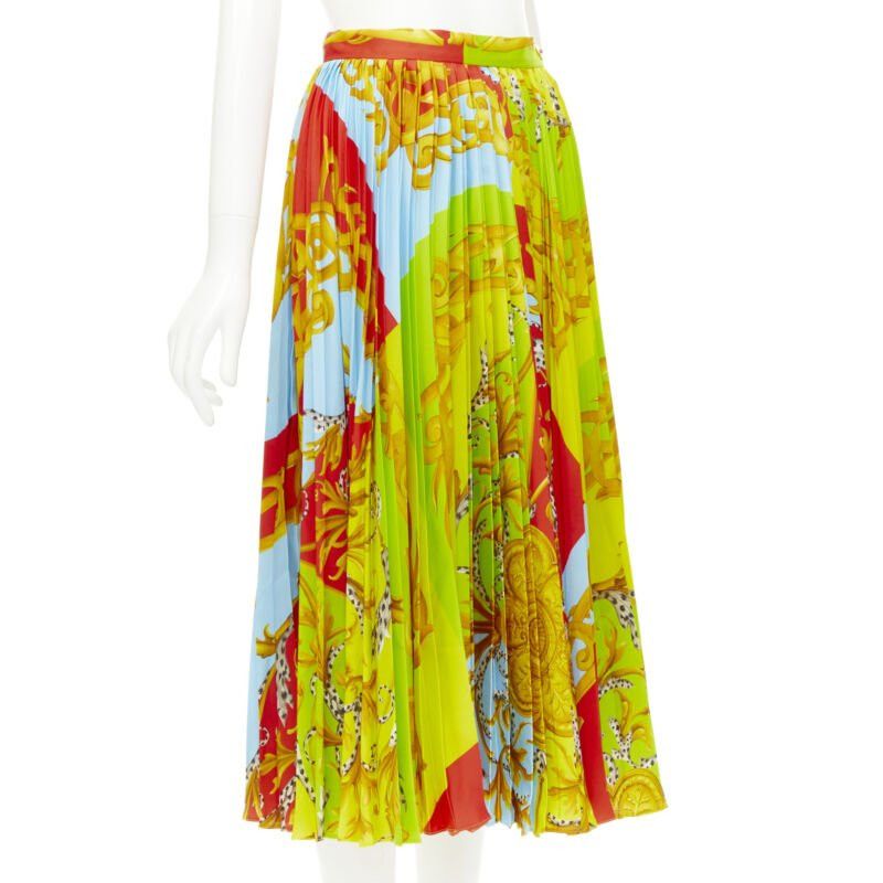 Versace new VERSACE 2020 Runway Barocco Acanthus Pop Medusa pleated midi skirt IT38 XS Size 26" / US 2 / IT 38 - 3 Thumbnail